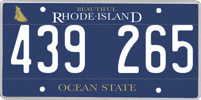 RI license plate 439265