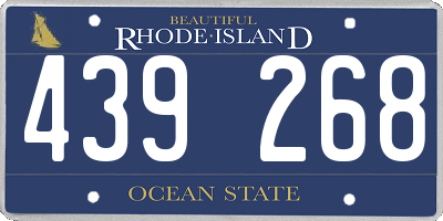 RI license plate 439268