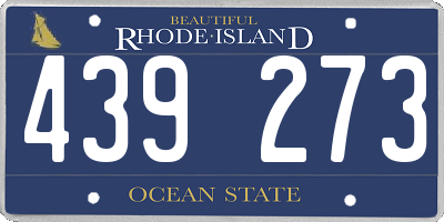 RI license plate 439273