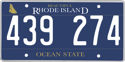 RI license plate 439274