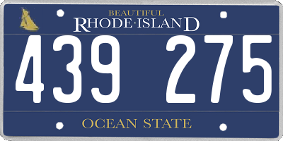 RI license plate 439275