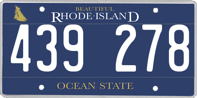 RI license plate 439278