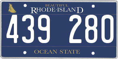 RI license plate 439280