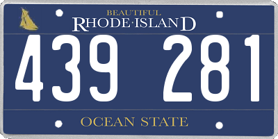 RI license plate 439281