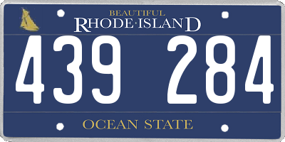 RI license plate 439284