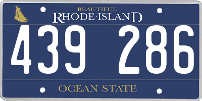 RI license plate 439286