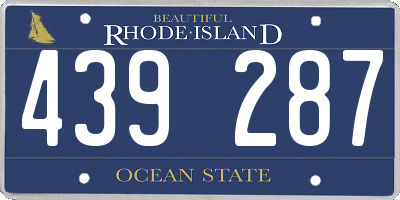 RI license plate 439287