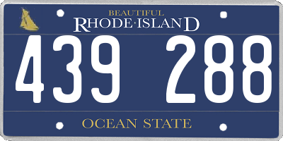 RI license plate 439288