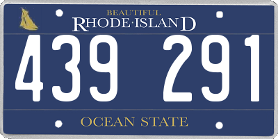 RI license plate 439291