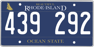 RI license plate 439292