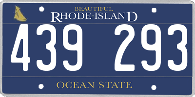 RI license plate 439293