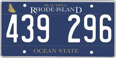 RI license plate 439296