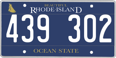 RI license plate 439302