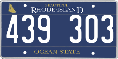 RI license plate 439303