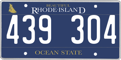 RI license plate 439304