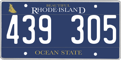 RI license plate 439305