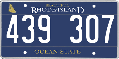 RI license plate 439307