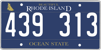 RI license plate 439313