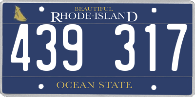 RI license plate 439317