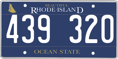 RI license plate 439320