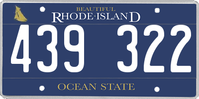 RI license plate 439322