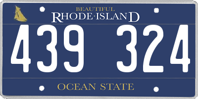 RI license plate 439324