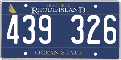 RI license plate 439326