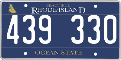 RI license plate 439330