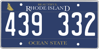 RI license plate 439332