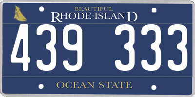 RI license plate 439333