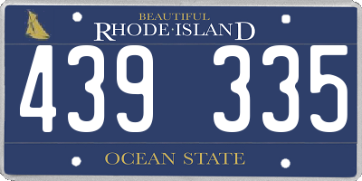 RI license plate 439335
