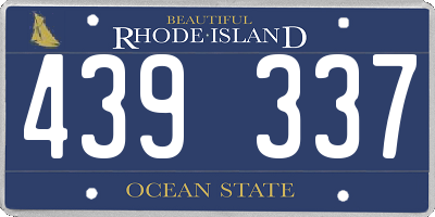 RI license plate 439337