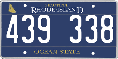 RI license plate 439338