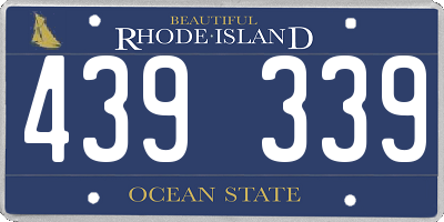 RI license plate 439339