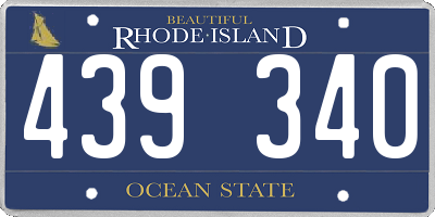 RI license plate 439340
