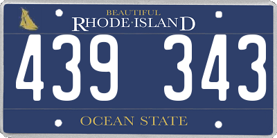 RI license plate 439343