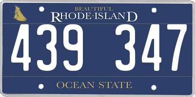 RI license plate 439347