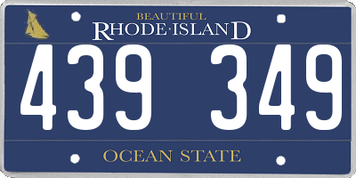 RI license plate 439349