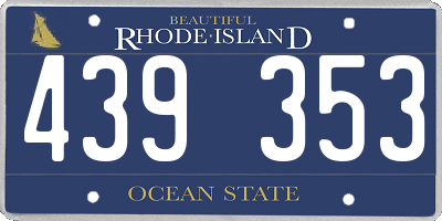 RI license plate 439353