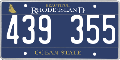 RI license plate 439355