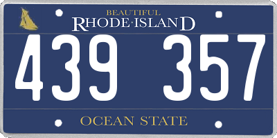 RI license plate 439357