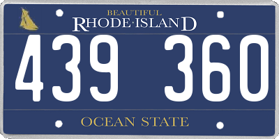 RI license plate 439360