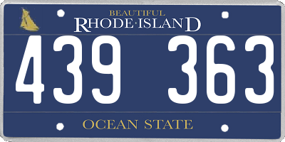 RI license plate 439363