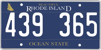 RI license plate 439365