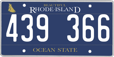 RI license plate 439366