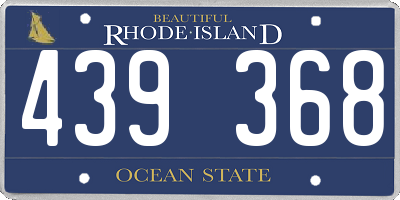 RI license plate 439368