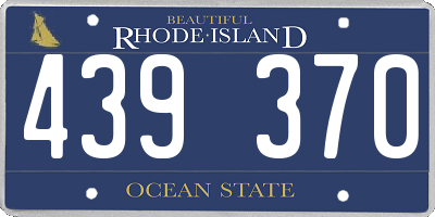 RI license plate 439370