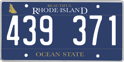 RI license plate 439371
