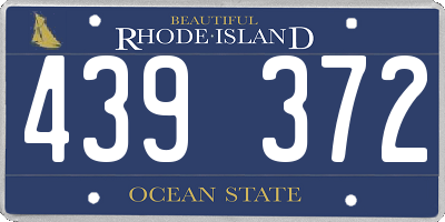 RI license plate 439372