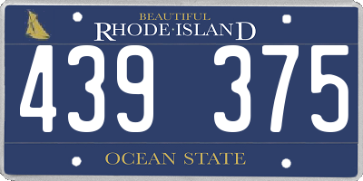 RI license plate 439375